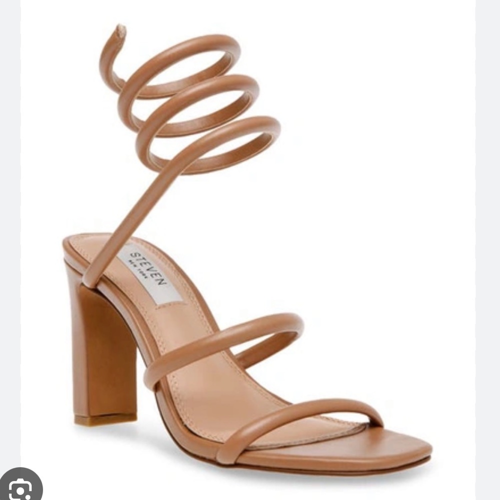 NEW STEVEN Jaidan Strappy Tan Leather heel sandals women size 10
